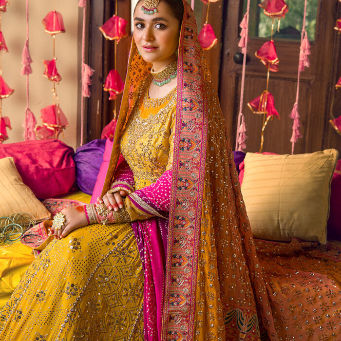 Designer Bridal Mehndi Frocks for Indian Bridal Wear