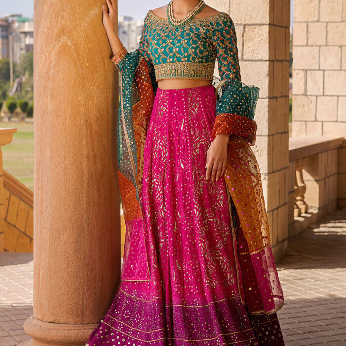 Indian Mehndi Lehenga Choli Designer Dress #BN1170