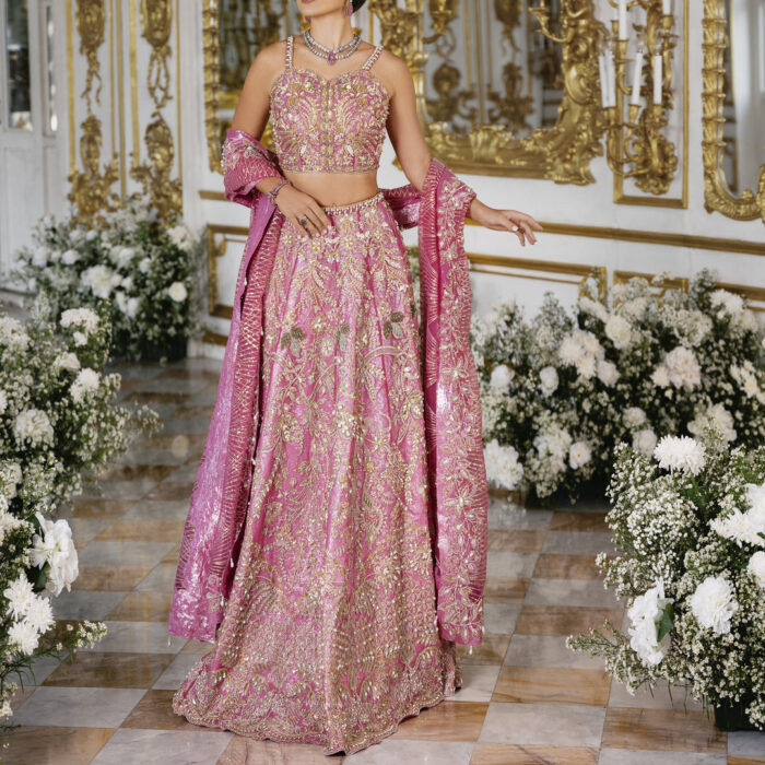 Embellished Lehenga Choli Dupatta Indian Bridal Dress