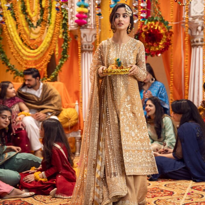 Sharara Kameez Mehndi Dress Pakistani for Bride #BS747