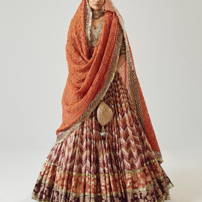 Traditional Bridal Lehenga Choli Dupatta Wedding Dress