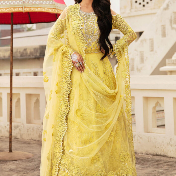 Yellow Lehenga Choli Bridal Mehndi Dress for Wedding